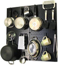 Wall Control Kitchen Pegboard Organizer Pots and Pans Storage Rack Organization Kit with Black Pegboard and Black Accessories by Wall+Control