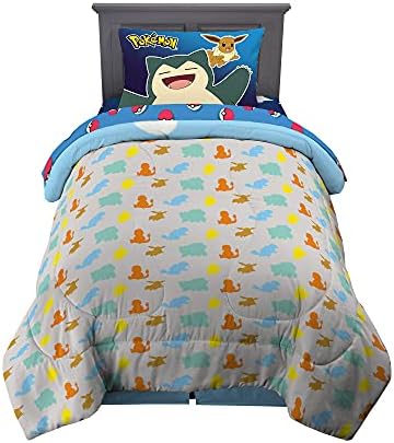 Franco Kids Bedding Super Soft Comforter and Sheet Set, 4 Piece Twin Size, Pokemon (Prints May vary) - Image 2