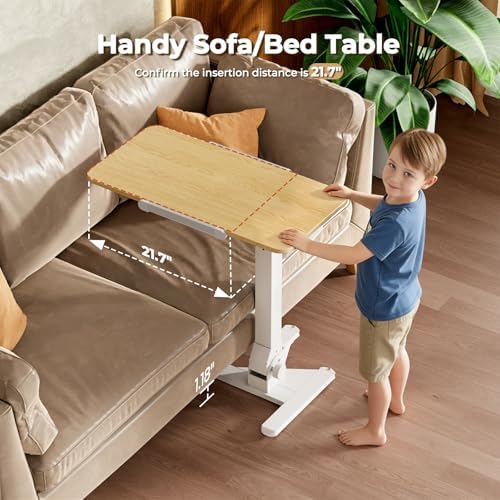 JOY worker Foldable Mobile Standing Desk, 180° Tilt Overbed Bedside Table - Image 6