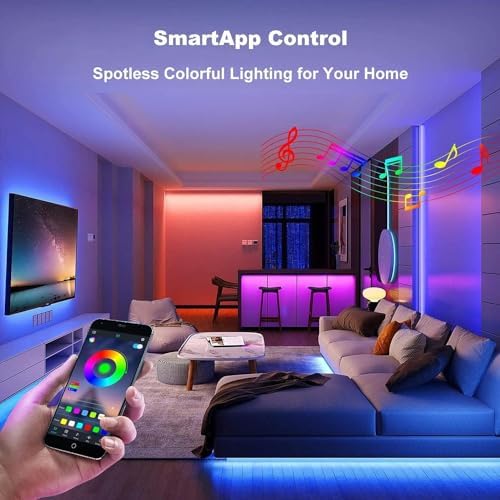 phopollo 400FT LED Strip Lights RGB Color Changing for Bedroom - Image 2