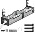 Under Desk Cable Management Tray Black, Litwaro Cable Management Under Desk No Drill, 25'' Cable Tray with Clamp for Wire Management, Cord Organizer for Office, Home - No Damage to Table by Litwaro