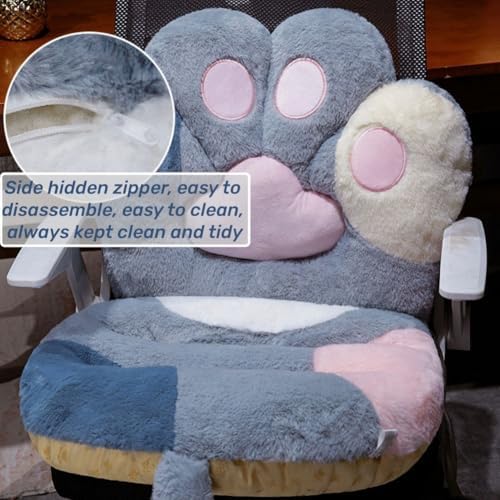 Cute Cat Paw Chair Cushion with Back Kawaii Seat Cushions Non-Slip Plush Office Chair Cushion Seating Pad for Dorm Office Gaming Desk Chair - Image 4