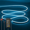 LED Neon Lights Flexible Ice Blue 16.4FT/5M 12V DC Waterproof Flexible LED NEON Light for Indoors Outdoors Decorm [Power Adapter Included] by OWOFYDRForprofessional