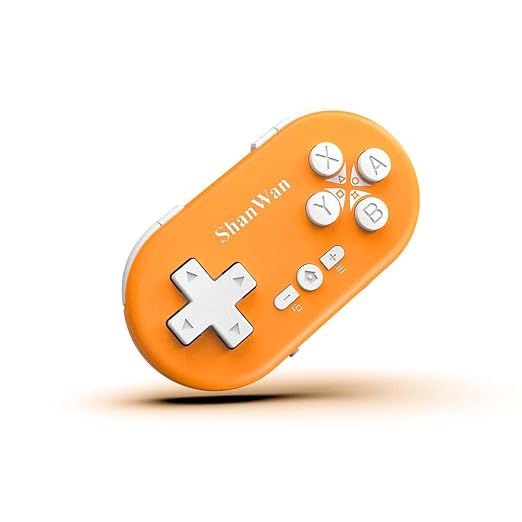 ShanWan Bluetooth Gamepad Keychain Sized Mini Controller for Switch 2, Windows, Android, iOS & PS4(Orange -yellow) by ShanWan