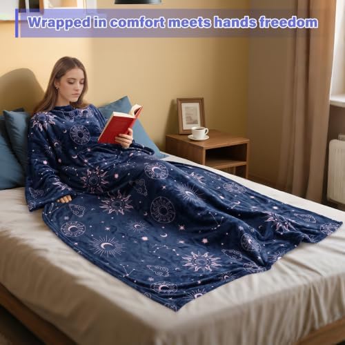 Catalonia Wearable Blanket with Sleeves for Women & Men, Fleece Wrap Throw - Image 2