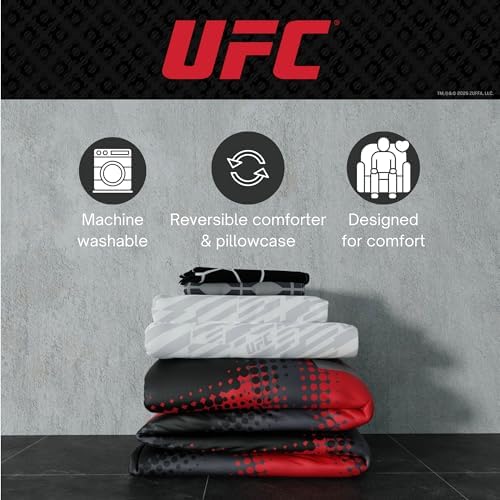 UFC Fight Night Bedding Set, Full Size 7 Piece Set Super Soft Cozy Reversible Comforter and Sheet Set with Sham, (100% Officially Licensed Product) by Franco - Image 4