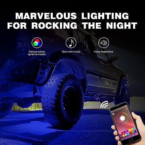 Nilight RGB LED Rock Lights Kit 6 Pods Underglow Multicolor Neon Pod - Image 2