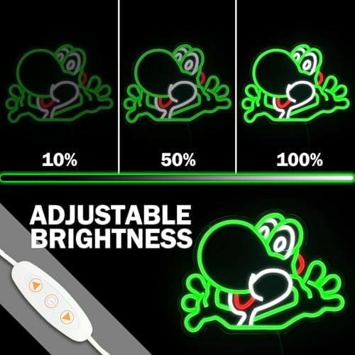 Animal Neon Sign for Wall Decor Dimmable Anime Neon Sign Green Led Anime Neon Lights Neon Signs Anime Gamer Neon Sign for Game Room Living Room for Gifts - Image 4