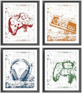Retro Video Game Gaming Poster Prints for Home Boys Room Playroom Decor,Black And White Video Game Decorations Prints Wall Art Unframed 4pcs 8x10inches,Gift for Gamer Boys Gaming Love (8×10 inc) by AEHIE