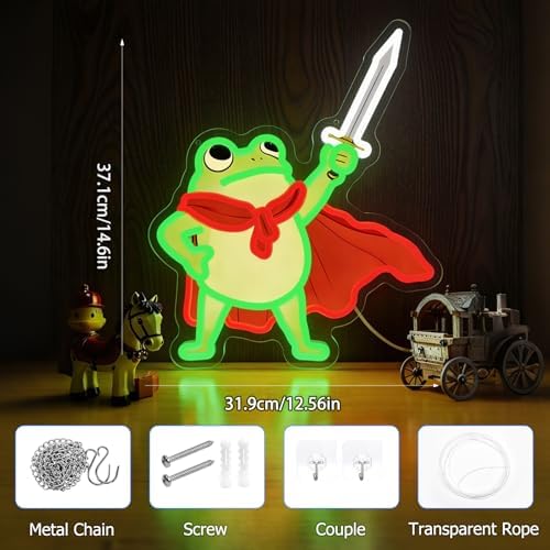 Frog Neon Sign, Frog with Sword LED Neon Lights Signs for Game Room Decor - Image 6