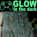 Jekeno Glow in The Dark Gaming Blanket Gamer Game Controller Throw Gift Toys for Boys Adults Men Women Gamepad Presents Birthday Halloween Christmas Bedroom Decor Luminous Blanket Grey 60"x80" by Jekeno