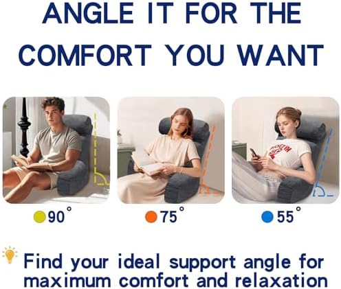 Back Pillow for Bed Sitting Up, Reading Pillow, Extra Large Arm Pillows for Adults for Back Support,Bed Pillow for Sitting up for Watching TV/Gaming/Relaxing - Image 4