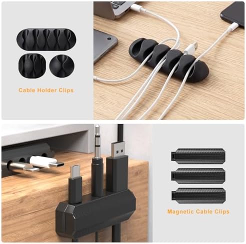 285 PCS Cable Management Kit - for Computer TV Under Desk - Black - Image 6