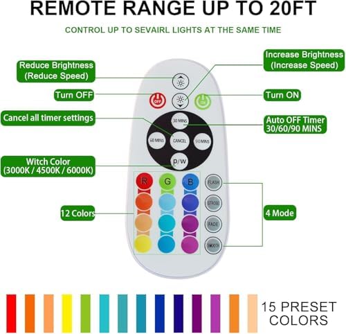 RGB Under Cabinet Lights,48-LED Light Bar,Stick On Closet Lights - Image 6