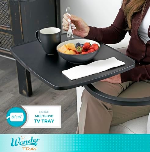 Stander Wonder Tray, Adjustable Swivel Table, Large Laptop Stand, Couch Desk, Side Tables & Gaming Bench, TV-Trays for Eating on Couches, Chairs, Recliners, Black - Image 4
