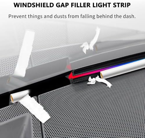 Car Interior Ambient Light Lighting Bar, Windshield Rubber Seal Gap Filler RGB LED Lights Strip Dashboard, Automotive Neon Accent Lights Accessories, Remote App Music Sync, 4.92ft/1.5m - Image 4