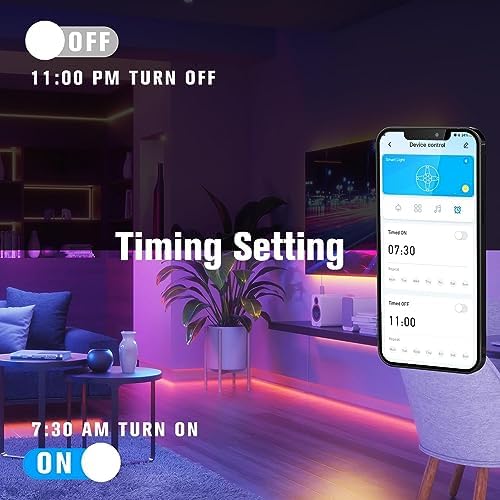 DAYBETTER LED Strip Lights 150 ft, Smart LED Lights for Bedroom, Bluetooth Led Light Strips with Remote, App Control, DIY Colors, RGB Color Changing LED Strip Lighting Music Sync, Party, Room Decor - Image 6