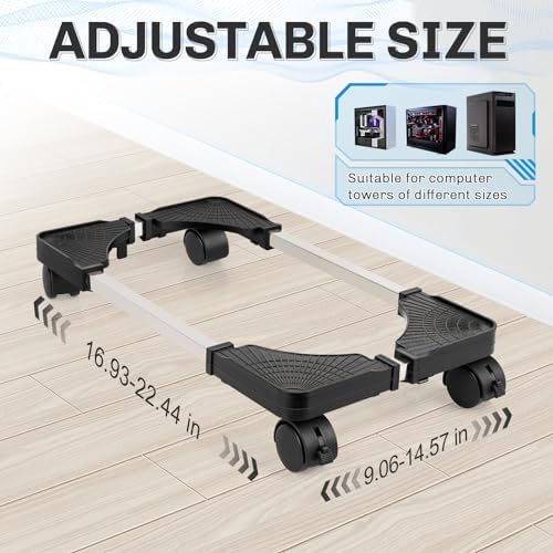 Liitrton Mobile CPU Stand Adjustable Computer Tower Stand Fits Most PC - Image 2