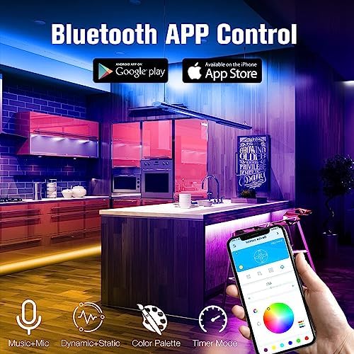 DAYBETTER LED Strip Lights 400ft (4 Rolls of 100ft), Color Changing Lights Strip for Bedroom, Desk, Indoor, Room Bedroom, Girl Boy Brithday Gifts RGB Decor with Remote and 24V Power Supply - Image 2