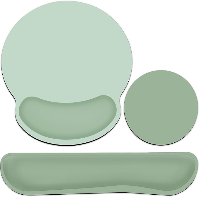 Mouse Pad with Wrist Rest Set, 3-in-1 Wrist Support Mousepad by QOMOLAMA