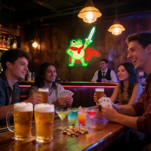 Frog Neon Sign, Frog with Sword LED Neon Lights Signs for Game Room Decor - Image 3
