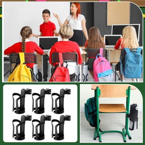 Reallnaive 12 Pcs Water Bottle Holder for Classroom Desk Cupholder Back to School Gift for Student Anti-Spill 360° Rotating Water Bottle Holder for Desk Chair to Hold Coffee Cup for Office Classroom - Image 4