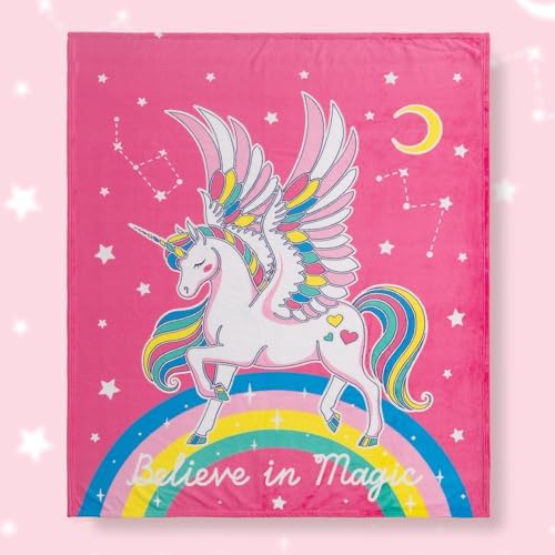Jekeno Unicorn Toys Gifts for Girls Glow in the Dark Blanket 50"x 60" - Image 4