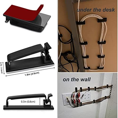 SOULWIT 50Pcs Self Adhesive Cable Management Clips - Black - Image 5