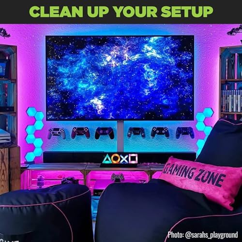HIDEit Mounts PS5 Slim with Two Controllers & a Universal Headset Wall Mount Bundle - American Company - Quality Steel Wall Mount - Design for Proper Airflow (Not for PS5 Original) - Image 3