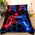 NTBED Twin Game Console Comforter Set for Boys Girls Kids 3D Gaming Lightweight Microfiber Gamer Bedding Sets Red Blue by NTBED