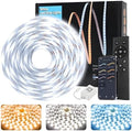 Tenmiro White LED Strip Lights 16.4ft (600 LEDs) Super Bright 25000K Daylight White, 3Color Temperature Dimmable with Smart App & Remote Control for Bedroom Kitchen Commercial Home Lighting Decor by Tenmiro