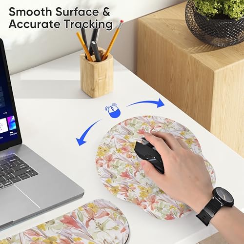 RICHEN Wrist Rest Support for Mouse Pad&Keyboard Set, 3-in-1 Computer Mousepad,Keyboard Wrist Rest and Coaster Set, Non-Slip Keyboard Wrist Rest and Mouse Pad Set Ergonomic Design (YKMWR-63) - Image 5