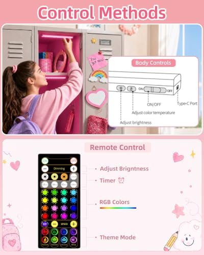 EZVALO Color Changing Locker Light, Bookshelf Light with Remote - Image 4