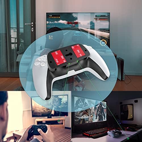 2 Pcs Controller Desk Mount Fit for PlayStation 5/PlayStation 4 Controller, PS5 Controller Holder Storage Rack, No Drilling Stick Under Desk Stand Hanger for PS4 Gaming Controllers - Image 2
