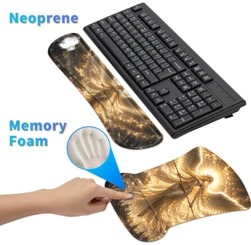 3-in-1 Ergonomic Memory Foam Keyboard Wrist Rest Pad Set, Girl Angel - Image 4