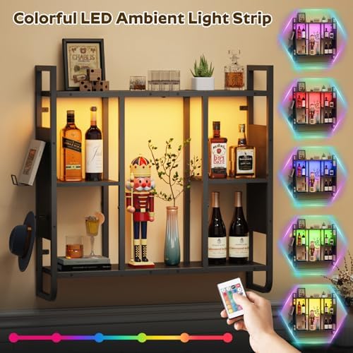 MAHANCRIS Gaming Floating Shelf with LED Lights, Wall Display Shelf - Image 3