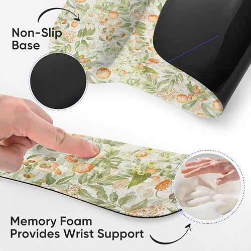 RICHEN Mouse Pad and Keyboard Wrist Rest, 3-in-1 Computer Mousepad and Coaster Set, Non-Slip Keyboard Wrist Rest and Mouse Pad Set Ergonomic Design (FKMWR-53) - Image 4