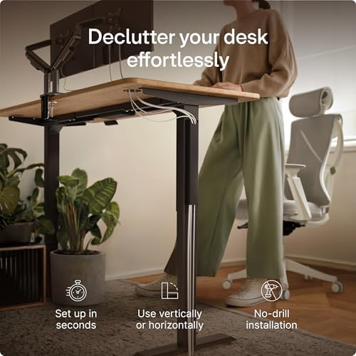 Desktronic Magnetic Cable Management Tray — No Drill Under Desk Cord Organizer, Holds 10 Cables, Reinforced Steel Cable Holder for Home Office, Gaming Setup & Sit-Stand Desks - Image 2