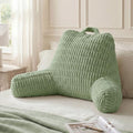 Blissful Diary Reading Pillow, Backrest Pillow with Shredded Memory Foam for Adult & Children, Designed for Bed and Couch Sitting Up, Includes Arms, Pockets and Washable Cover, Sage Green by BlissfulDiary