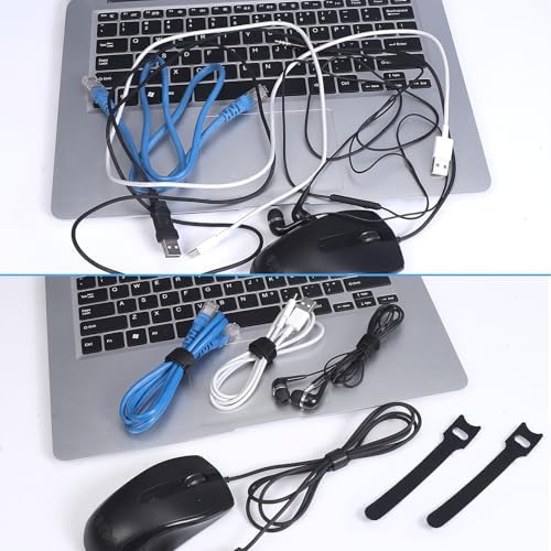 MVYC 200PCS Reusable Cable Ties Wire Ties Cord Organizer Cable Organizer Adjustable Cable Management Black 4+6+8+10 inch - Image 6