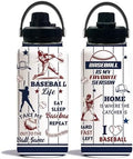 Baseball Water Bottle 32oz, Sport Travel Stainless Steel Tumbler With Lid, Double Wall Vacuum Insulated Coffee Cup Travel Mug, Fathers Day Baseball Gifts for Boys Dad Husband Grandpa by WWHSAI