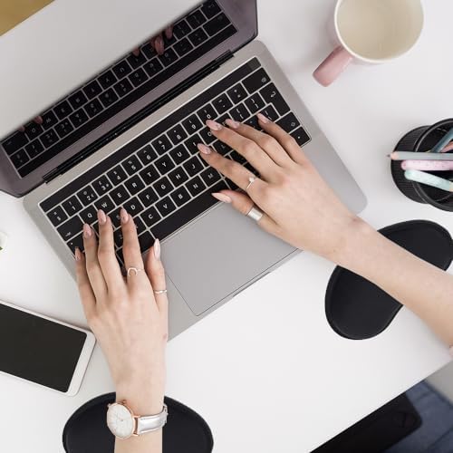 MXCOIRTP Wrist Rest for Mouse, Ergonomic Memory Foam Wrist Cushion Support Pad, Mouse Wrist Pad with Non-Slip Base for Typing Pain Relief, Office, Home, Gaming, Computer, Black, 2PCS - Image 2
