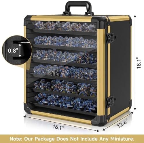 WELIDAY Miniatures Storage Case Miniatures Transport Case Aluminum Alloy Frame with Lock (X-Large Size) - Image 2