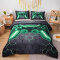 NTBED Game Console Comforter Set for Boys Girls Kids Geometric Lightweight Microfiber Bedding Sets (Green, Queen) by NTBED