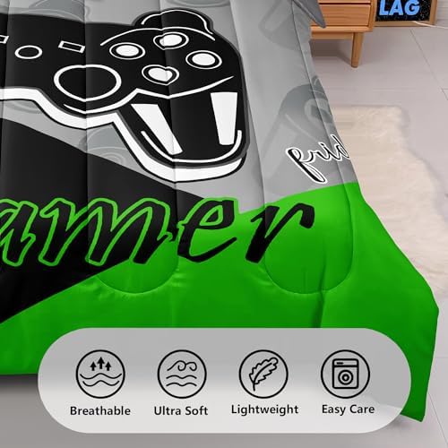 5 Pieces Gaming Bedding Set Twin Size for Boys Gamer Comforter Set for Boys Girls Kids Teens 5 Piece Bed in A Bag Video Game Bedding for Gamer Room Decorative Twin51 - Image 3