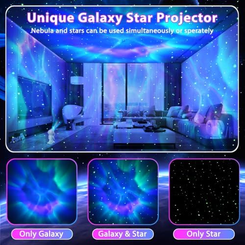 Star Projector, Galaxy Projector for Bedroom, Nebula Galaxy Night Light Projector with Timer and Remote,Gift for Kids Adults for Ceiling,Birthdays,Christmas,Valentine's Day (7.8inch) - Image 3
