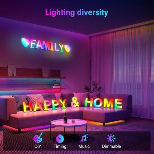 Light Up Letters Marquee Letter LED Lights Music Sync RGB Color Changing - Image 4