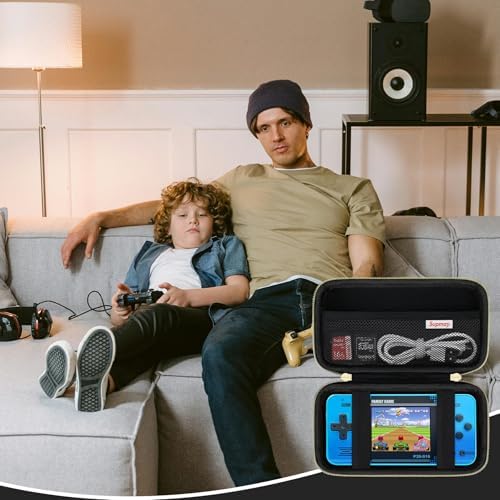 Supmay Carrying Case Compatible with WELLST·G Handheld Game for Kids -Preloaded 220 Retro Video Games, Portable Gaming Player Storage Holder Travel Bag with Mesh Pocket for USB Cable, Black - Image 7