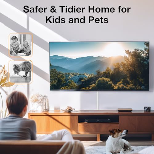 Delamu TV Cord Hider, 315in Wire Covers for 3-4 Cords on Wall, Large Cable Hider Cord Covers for Wires, Cable Management Wire Hiders for TV for Wall, L15.7 x W1.18 x H0.6 in, White - Image 6