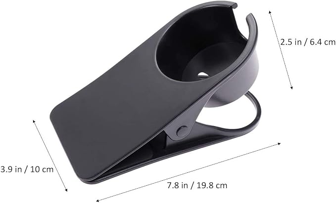 Drink Cup Holder Clip - Home Office Table Desk Side Huge Clip Water Drink Beverage Soda Coffee Mug Holder Cup Saucer Clip Design (New Black) - Image 3